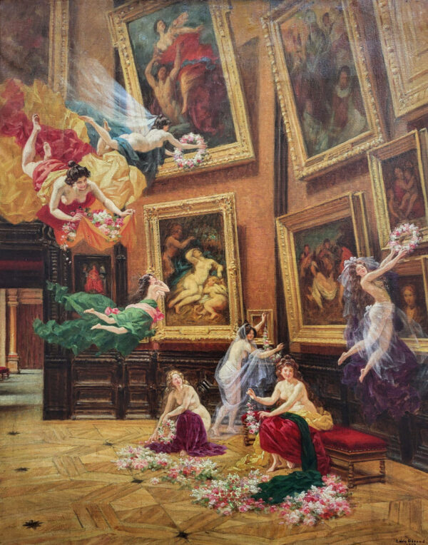 huile-sur-toile-les-muses-au-musee-du-louvre-par-louis-berroud-1