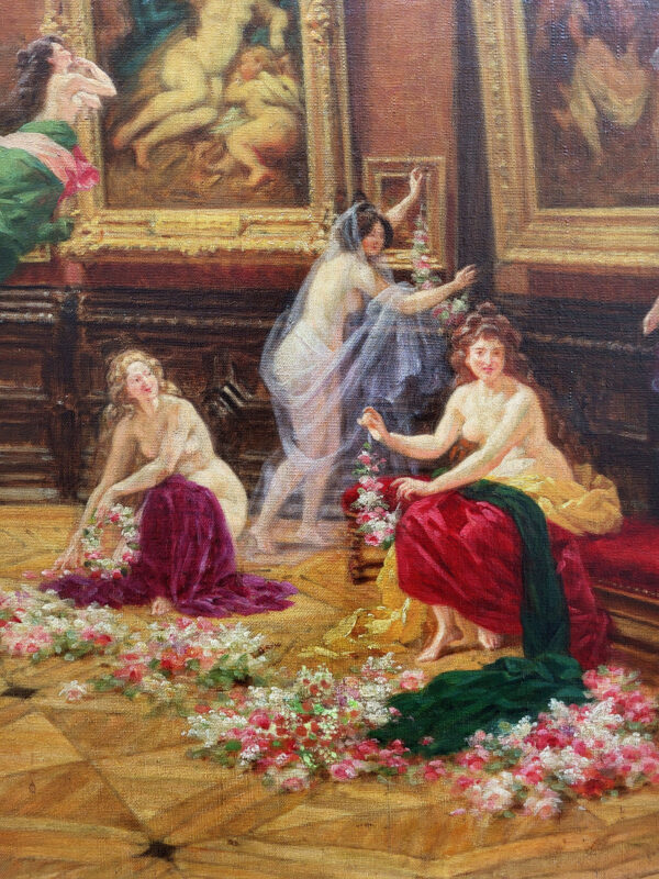 huile-sur-toile-les-muses-au-musee-du-louvre-par-louis-berroud-2