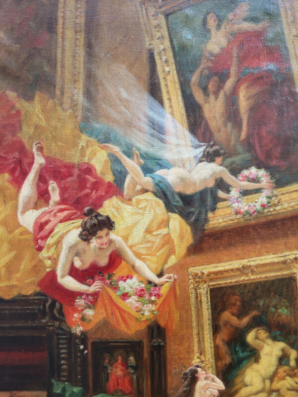 huile-sur-toile-les-muses-au-musee-du-louvre-par-louis-berroud-3